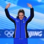 An Olympian winning a medal